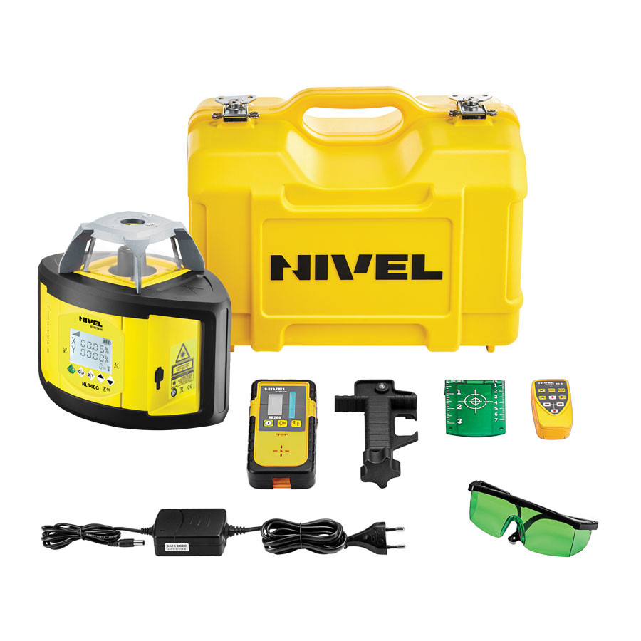 ZESTAW Niwelator laserowy Nivel System NL540G DIGITAL zielony z czujnikiem cyfrowym + łata LS-24 + statyw SJJ1