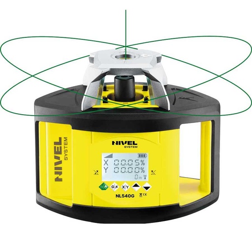 [NL540G-DIGITAL-zestaw2] ZESTAW Niwelator laserowy Nivel System NL540G DIGITAL zielony z czujnikiem cyfrowym + łata LS-24 + statyw SJJ32