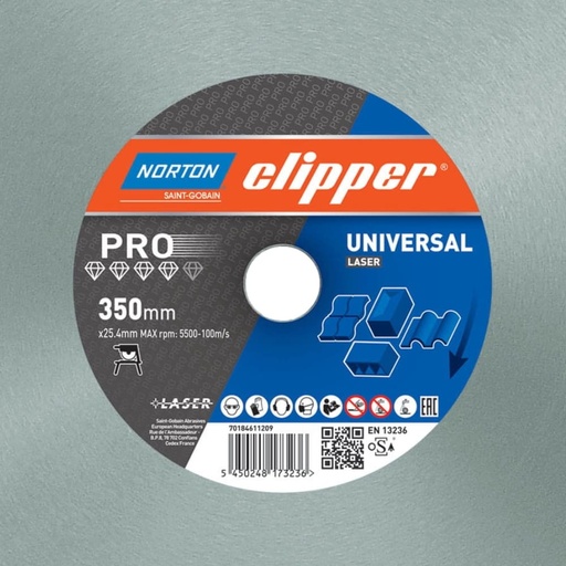 [70184611209] Tarcza diamentowa Norton Clipper PRO Universal 350 x 25,4